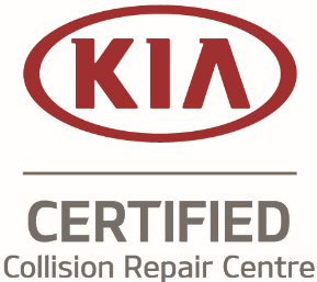 Kia certified collision repair center exterior, showcasing the facility's signage and modern design.