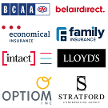 A collection of various business logos displayed together, showcasing diverse branding designs and styles